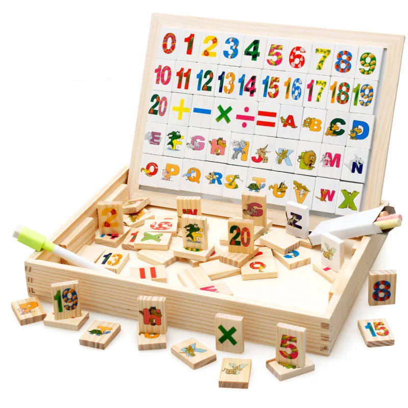 

Wooden Magnetic Puzzle Toys Children 3D Puzzle Animals Digital Drawing Board Learning Wood maths educational toys