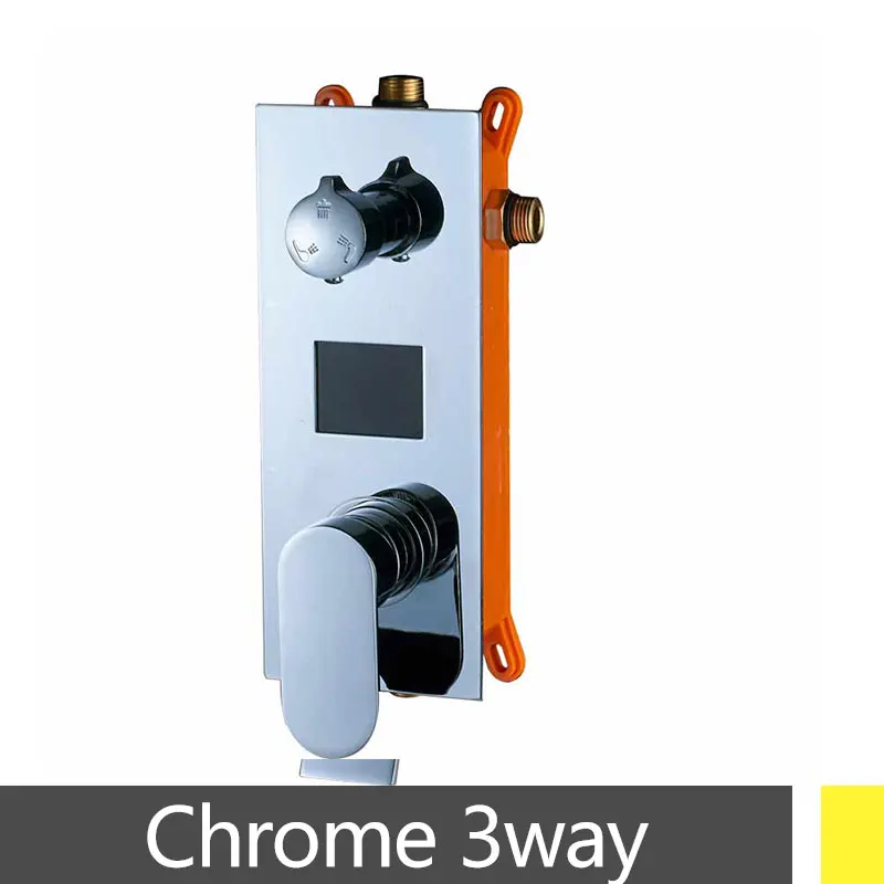 chrome 3 way Хромированный шар золотой ящик скрытый душевой смесительный клапан смеситель для душа кран для горячей и холодной воды 2/3 способ смеситель для душа с картриджем смеситель клапан - Цвет: chrome 3 way
