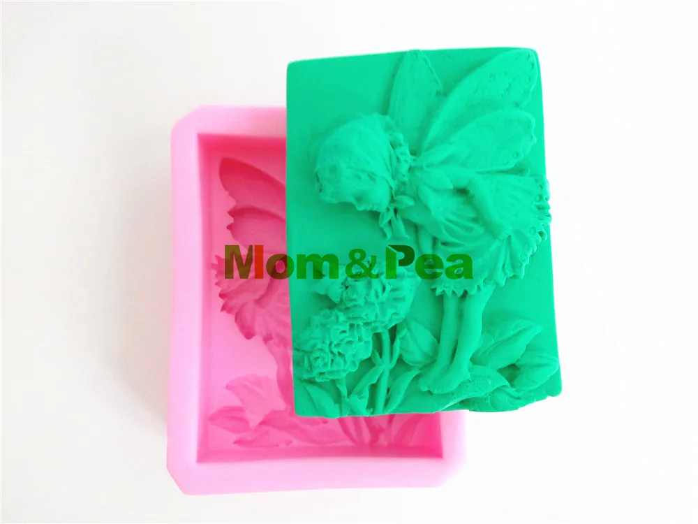 Mom & Pea 0394 Бесплатная доставка Цветочная фея силиконовая форма для мыла украшение