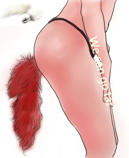 Меховой лисий хвост SML Анальная пробка нержавеющая сталь и силикон iDildo