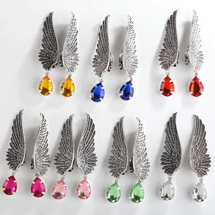 Угловые Крылья клипсы для ушей серьги-клипсы женщин Винтажные Ювелирные изделия