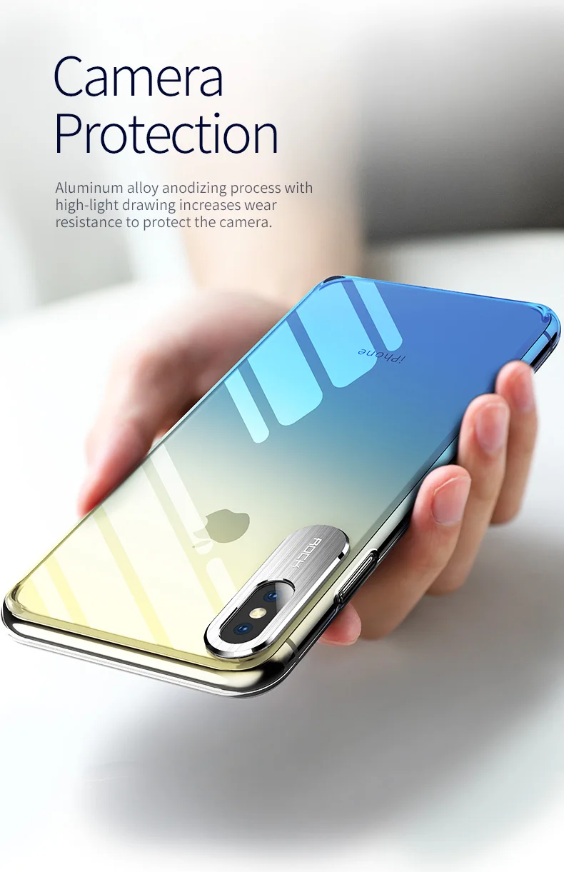 For iPhone XS Max Case Cover Luxury PC Gradient Clear Funda XR / Slim Protective Shield Shockproof Capa |