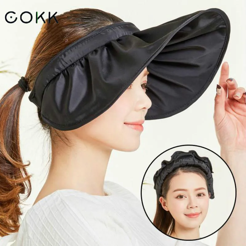 Шляпа COKK Женская солнцезащитная складная пляжная кепка с козырьком и широкими