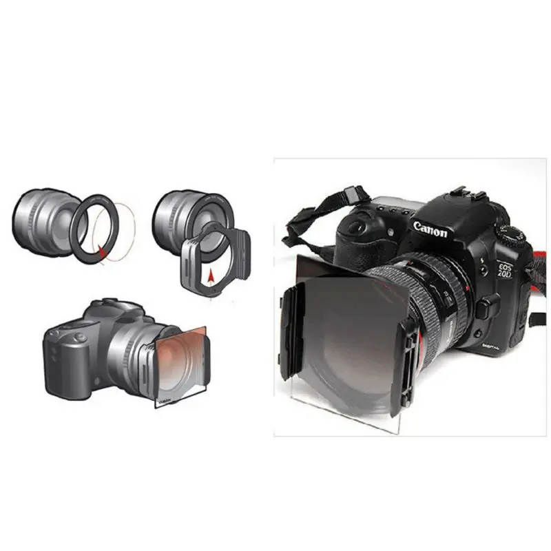 

62mm Ring Adapter+ND2 ND4 ND8+Graduated Grey Blue Orange Filter for Cokin P