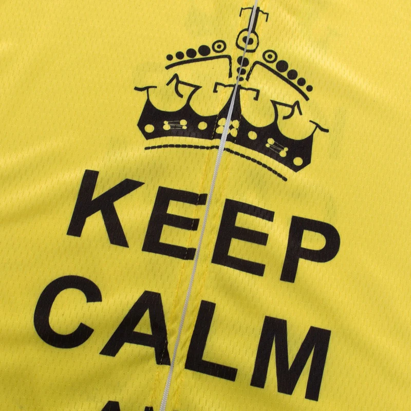 Новинка, мультяшная футболка для велоспорта Keep CALM AND RIDE ON, с коротким рукавом, синяя, забавная, для велоспорта, футболка для велоспорта, Джерси зеленого цвета