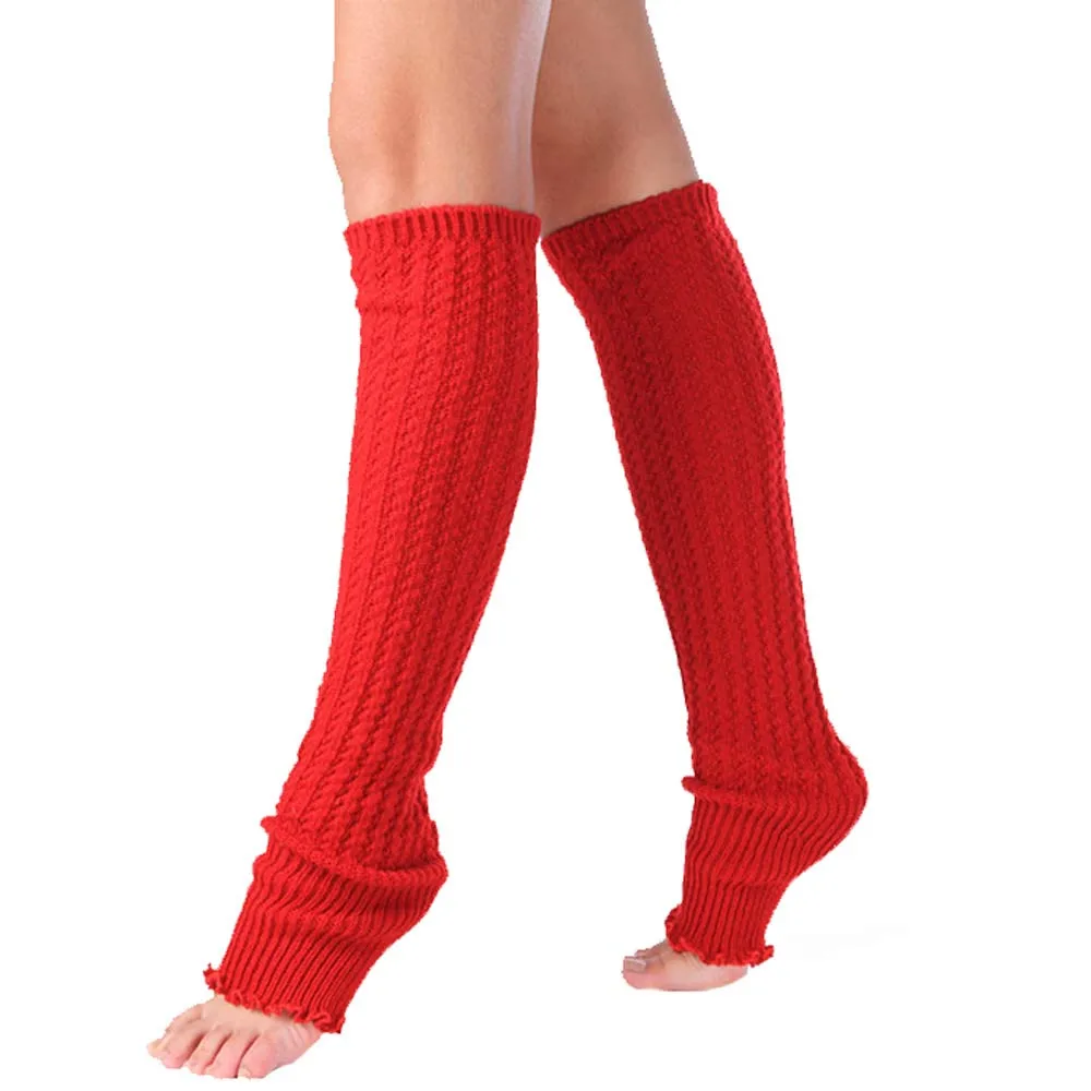 Длинные зимние теплые гетры носки мягкие однотонные шерстяные вязаные женские