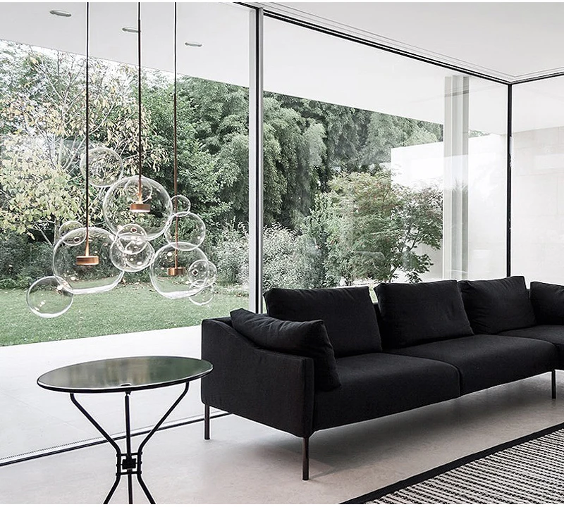 Clear Glass Ball Living Room Chandeliers Art Deco Bubble Lamp Shades Chandelier Modern Indoor Lighting Restaurant Chandeliers