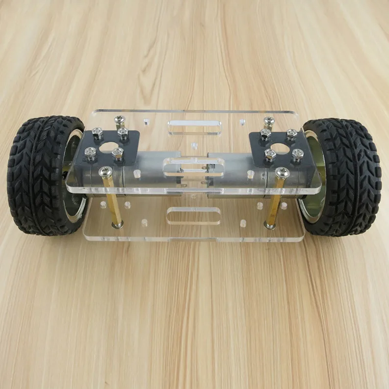 

JMT Acrylic Plate Car Chassis Frame Self-balancing Mini Two-drive 2 Wheel 2WD DIY Robot Kit 176*65mm DIY Invention Toy