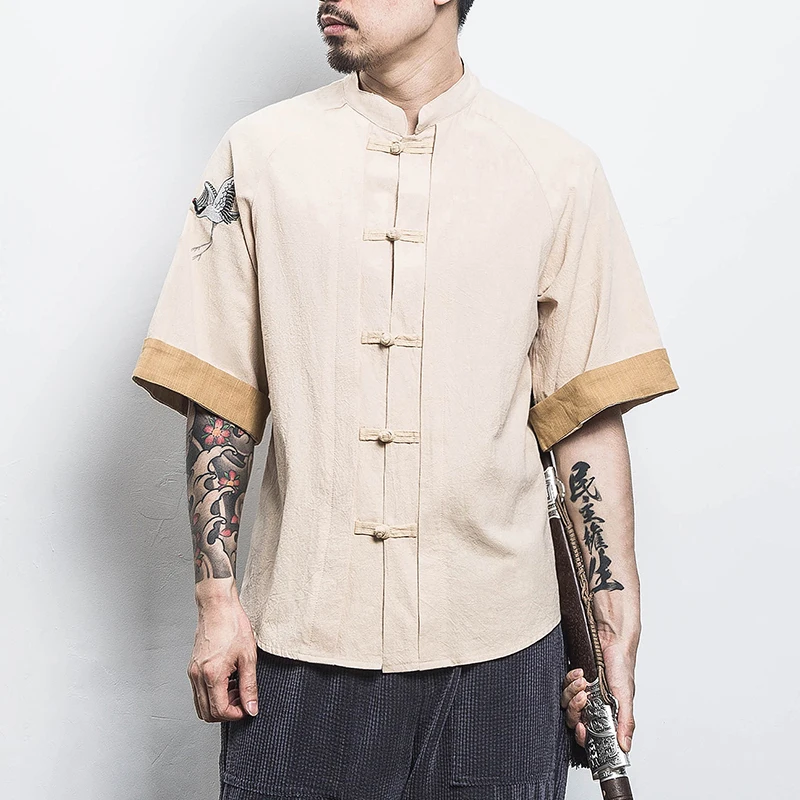 

2019 style Fashion Male High quality Pure cotton embroidery Casual shirts/Men's High quality slim Leisure short sleeves shirts