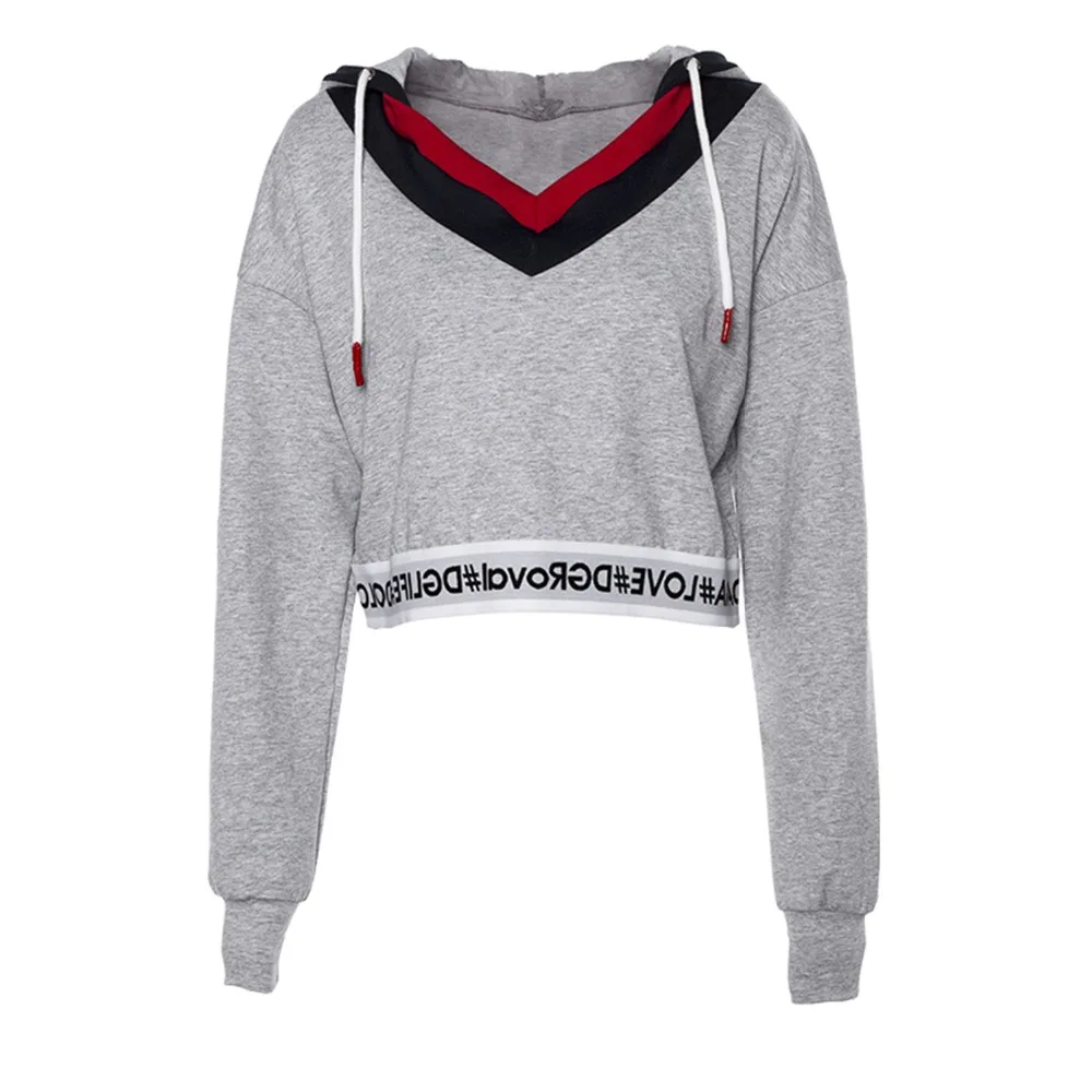 Women Exercise Crop Tops Hoodie Sexy Off Shoulder Pullover Sweatshirts Female Gym Fitness Tracksuit Casual Harajuku Sportswear | Спорт и