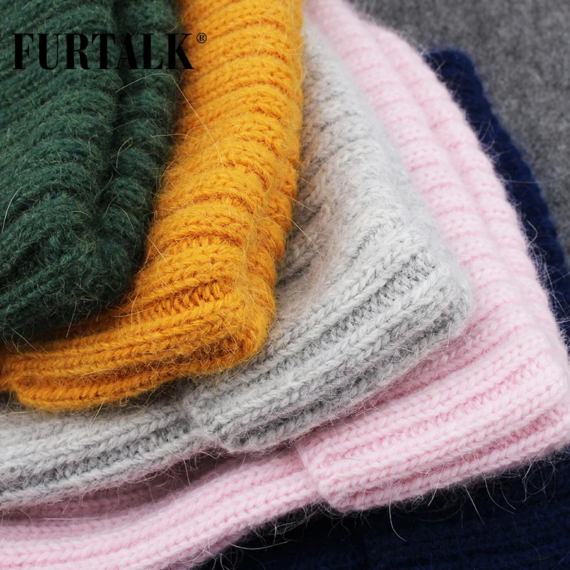 FURTALK Зимняя шапочка &quotмама и ребёнок&quot с помпоном (цена за 1 шт) | Аксессуары для