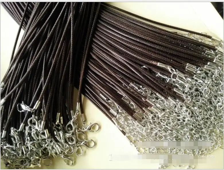 Черное кожаное ожерелье из вощеной лески 1 5 дюйма аксессуары для поделок