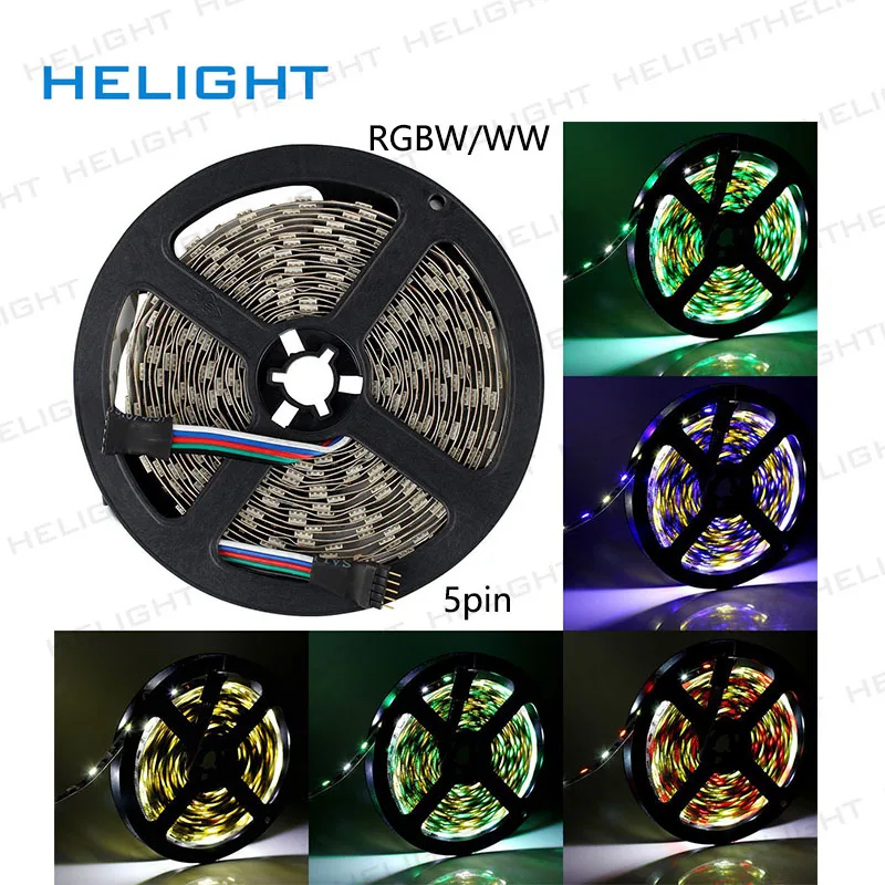 DC12V 5050 Светодиодные ленты светильник 5 м 300LED один Цвет/RGB/RGBW/WW IP65 & IP20 гибкие
