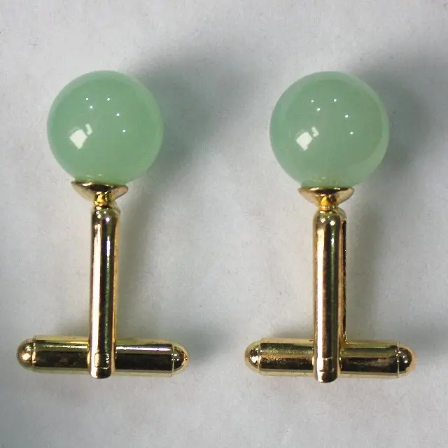 Тонкая 12 мм зеленая запонка-бусинка | Украшения и аксессуары