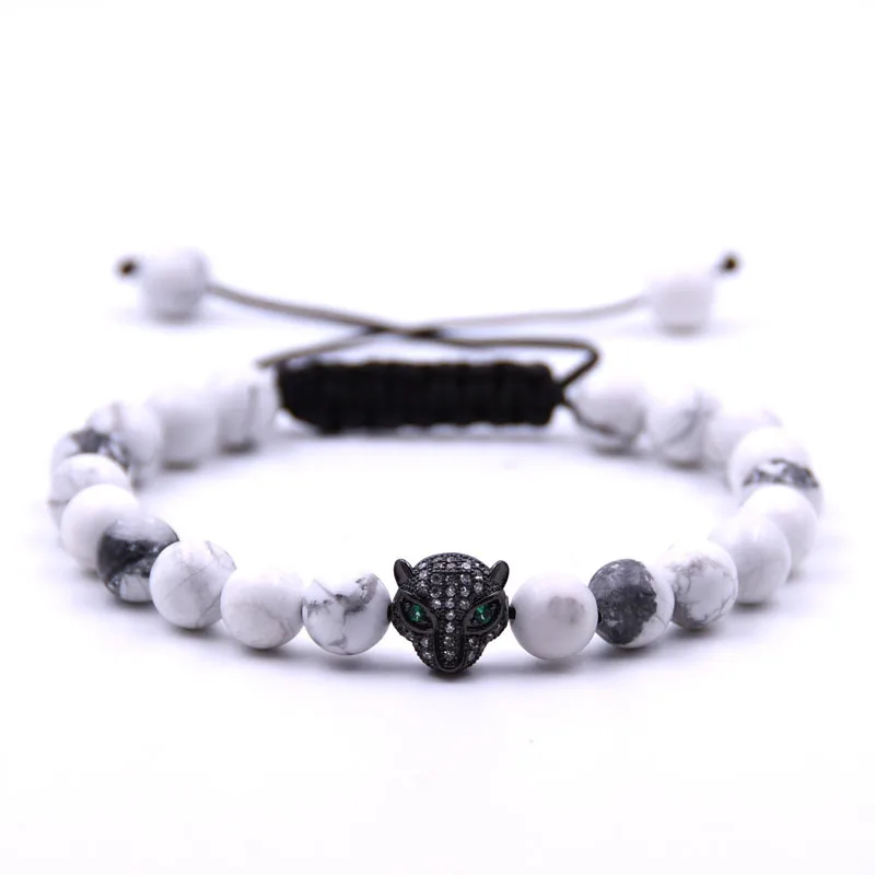 YIZIZAI Leopard мужские браслеты для женщин Pulseira Masculina Buda ювелирные изделия Bileklik 8 мм Lava