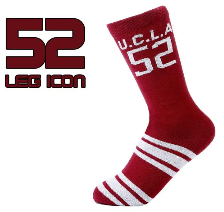 dark red No.52 socks Новое поступление Chicago Jordon Number 23,52 мужские и женские баскетбольные Элитные махровые хлопковые носки белые, черные, красные - Цвет: dark red No.52 socks
