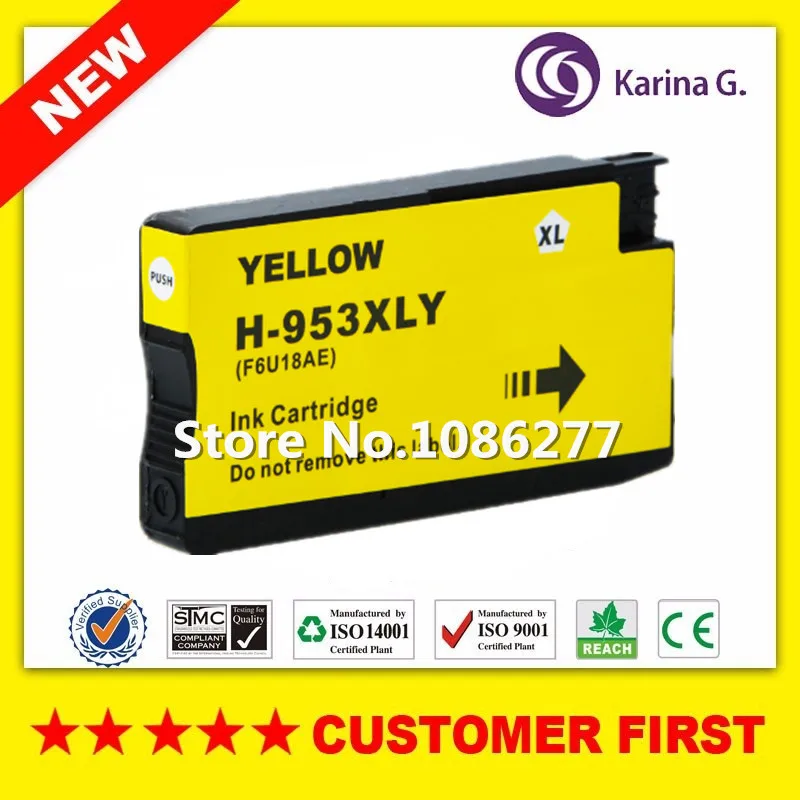 4 шт. совместимый чернильный картридж для HP 953 полный костюм Officejet Pro 7740 8210 8218 8710 8715