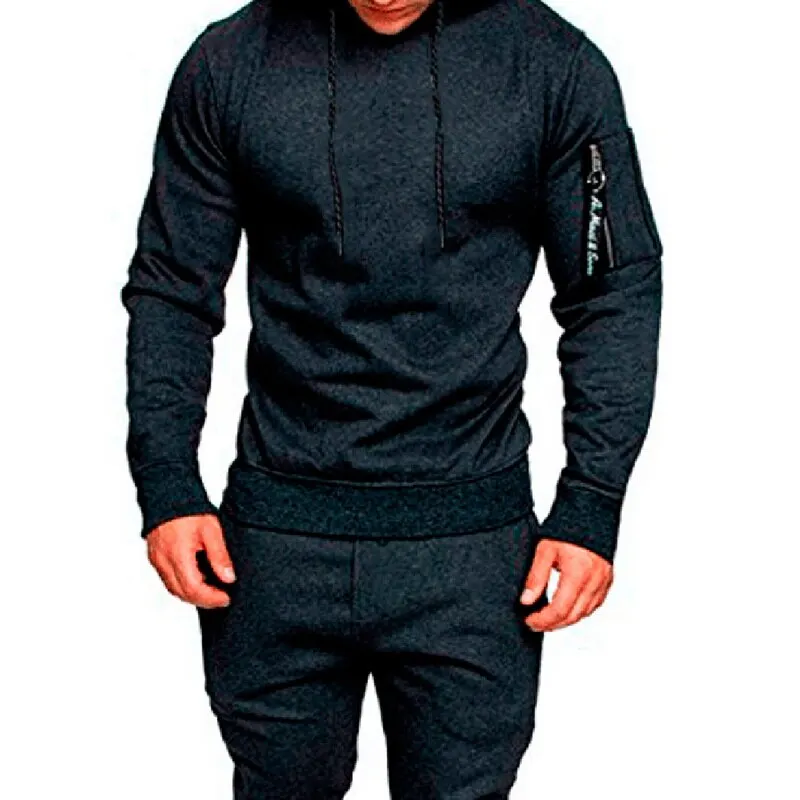 dark gray SHUJIN Men's Casual Hooded Camouflage Print Long Sleeve Sweatershirt Spring Autumn Pullover Patchwork Hoodie sudadera hombre - Цвет: dark gray