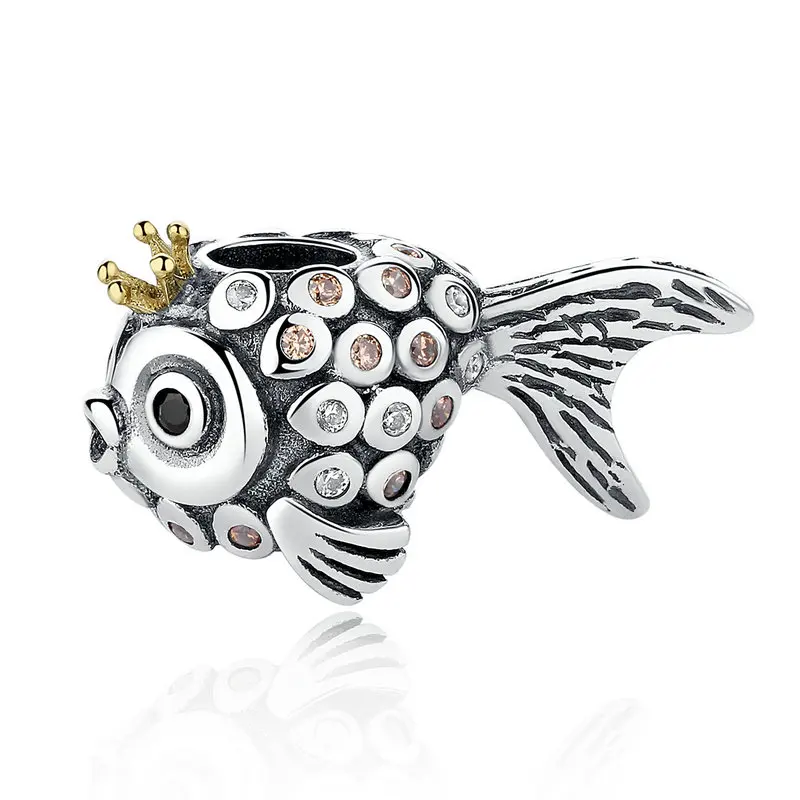 EDC038 925 пробы серебряные подвески в виде божьей коровки, кошки, бульдога, черепахи, слона, животных, пчелы, черепахи, подходят для браслета, сделай сам, бусины для изготовления ювелирных изделий - Цвет: EDC038