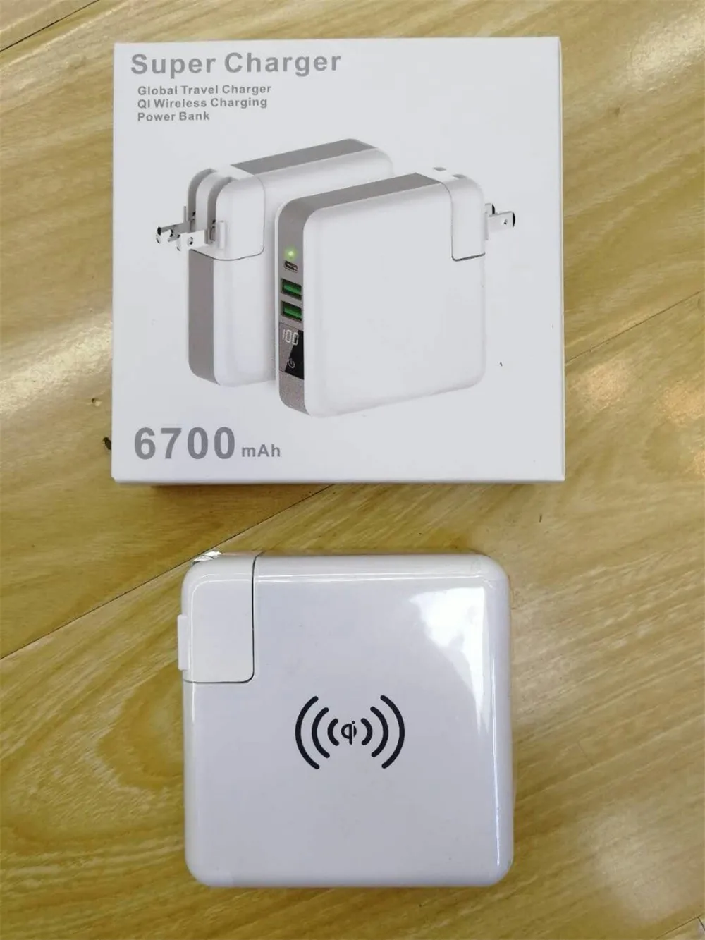 6700 мАч беспроводной Quick Charge power Bank для iPhone Xiaomi переносной мобильный телефон зарядное устройство Внешний с двумя USB зарядное устройство