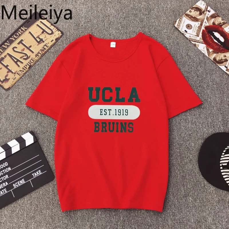 Футболка с коротким рукавом и принтом UCLA футболка в стиле Харадзюку Ulzzang