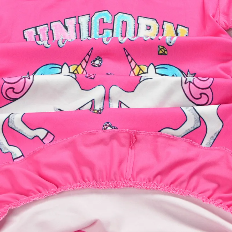 Детские пижамы для девочек с единорогом ночные рубашки героями мультфильмов