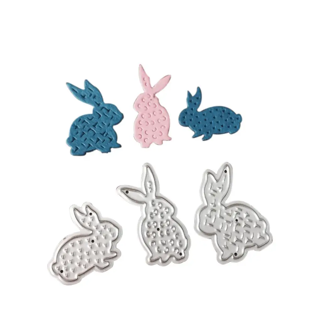 3pcs/lot Cute Rabbit Bunny Metal Cutting Dies For Easter Diy Scrapbooking Stitched Embossing Stencil Template | Дом и сад