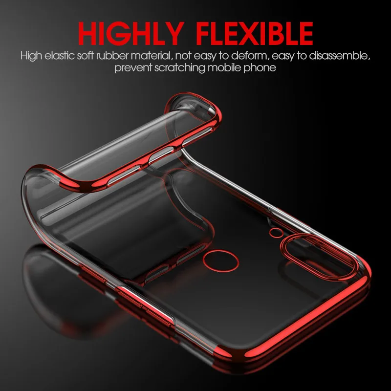 Fashion Clear Silicone TPU Phone Case For Xiaomi Redmi Note 6 5 7 8 Pro 6A 5A 4 4X Plating Soft Cover for S2 Plus | Мобильные