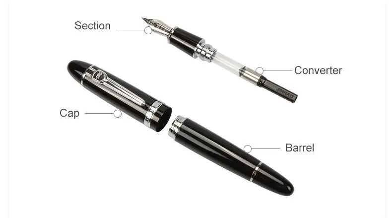JINHAO159 авторучка канцелярская чернильная ручка Caneta каллиграфия ручка высокого качества в авторучке перо 0,5 мм 18KGP серебряный зажим Lamy
