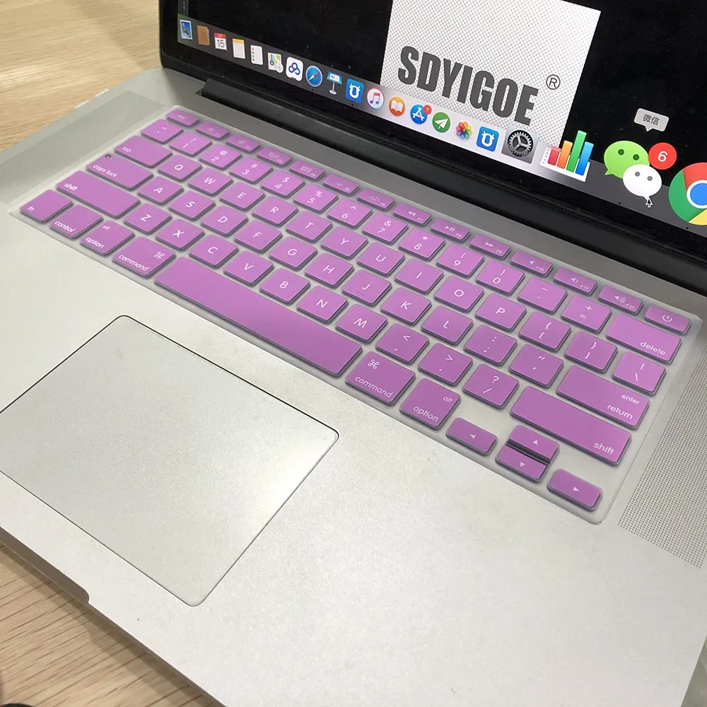 Клавиатура для ноутбука, чехол для macbook air 13 pro 15 дюймов A1466 A1502 A1278 A1398, Силиконовая накладка для клавиатуры, цветная защитная пленка - Цвет: O