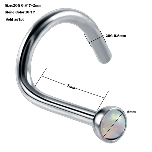1 шт. сталь OP17 пирсинг носа Daith Helix Пирсинг Серьга в нос Перегородка ухо ушной хрящ в плену обруч кольцо Лабрет ювелирные изделия для тела - Окраска металла: B1705