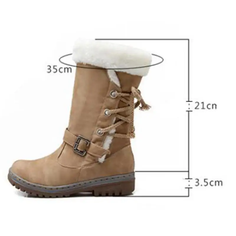 Женские зимние ботильоны ASILETO водонепроницаемые ботинки со шнуровкой и пряжкой