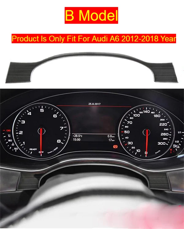 B Model Black Автомобильный Стайлинг для Audi A6 C7 углеродное волокно приборная панель отделка Центральная панель управления украшение крышка Наклейки интерьерные авто аксессуары - Color Name: B Model Black