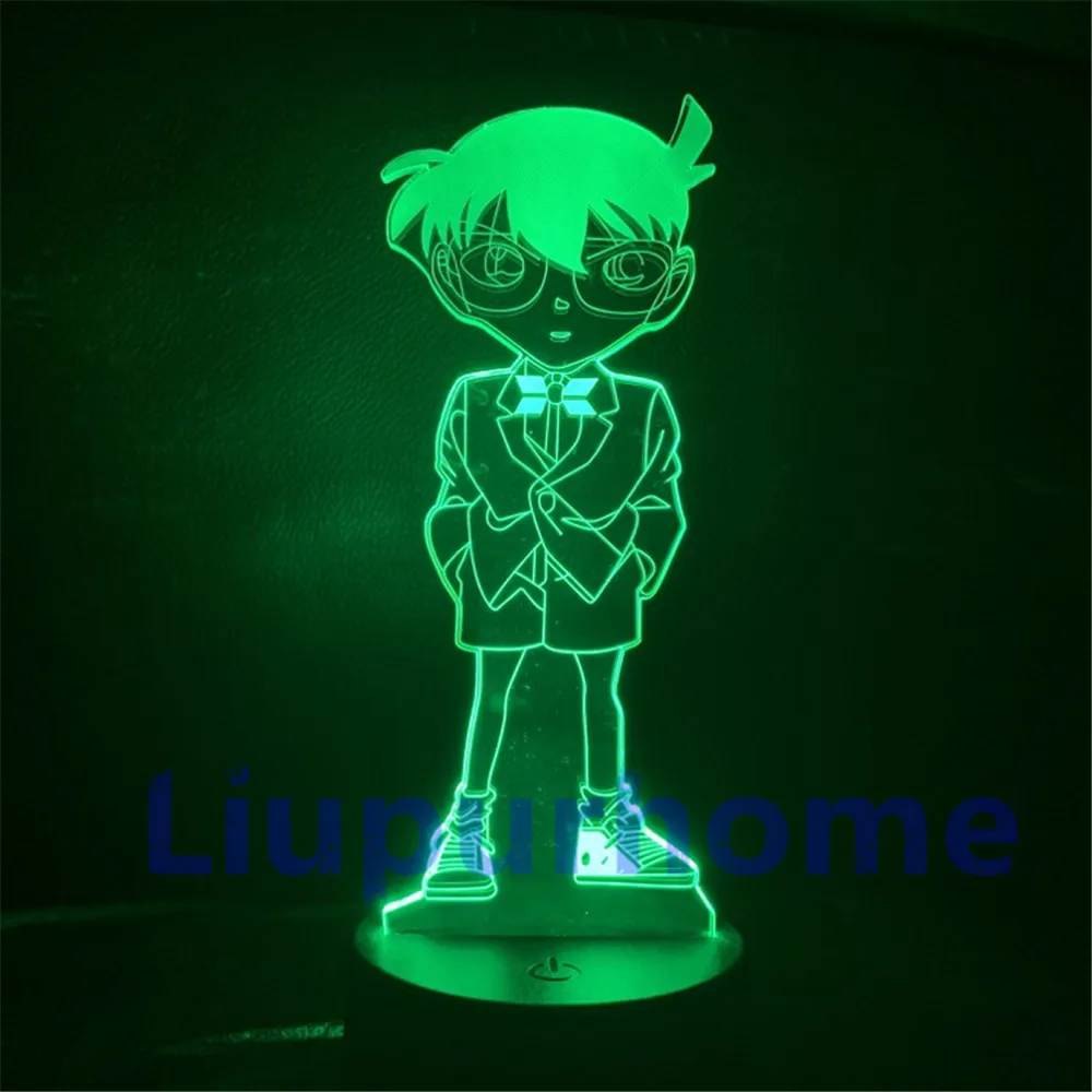 Detective Conan 3D ночной свет изменение цвета светодиодный ночник настольная лампа Декор стол Lampara Конан аниме игрушки для детей