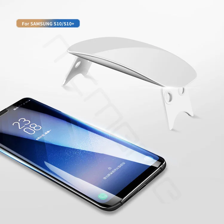 2 шт./лот защита для экрана Samsung S10 E plus закаленное стекло жидкий полный клей УФ свет