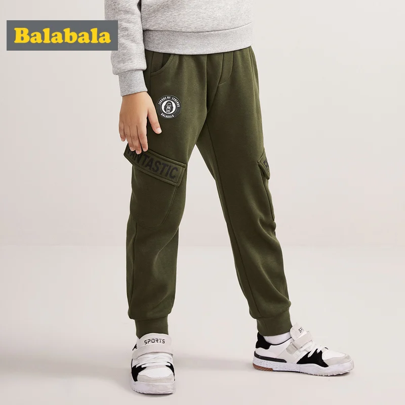 Balabala мальчик с флисовой подкладкой Cargo Joggers для мальчиков подростков без застежки