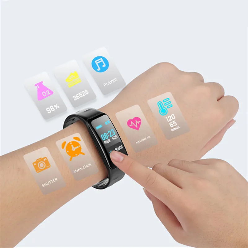 Цвет Экран Смарт часы артериального давления браслет сердечной активности