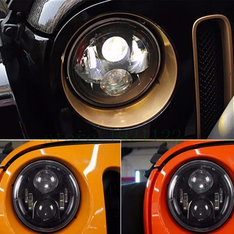 FADUIES 2Psc 7 дюймовый светодиодный фар H4 Высокий Низкий Луч фары для Lada 4x4 urban Niva Jeep JK