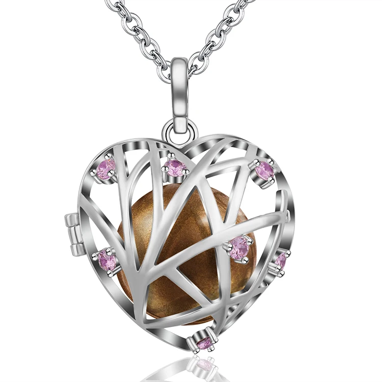 A15 EUDORA Harmony Ball Chime колье с кулоном в виде клетки медальон розовый циркон сердце кулон для беременных женщин Романтический подарок модные украшения 20 мм - Окраска металла: A15