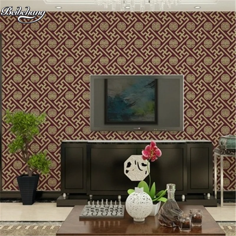 

beibehang retro 3D stereo window grid wallpaper hotel restaurant hotel background classical lattice PVC waterproof wallpaper