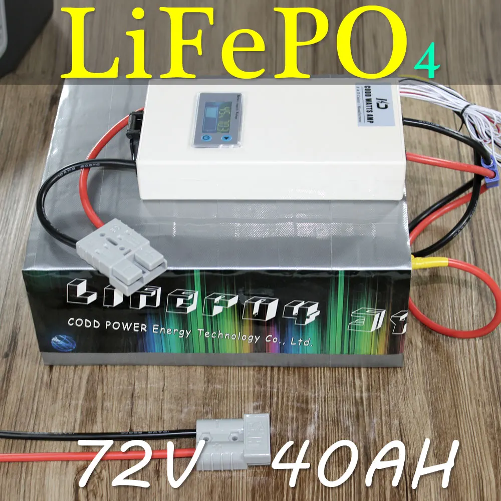 Аккумулятор для электровелосипеда мотоцикла скутера LiFePO4 4000 Вт BMS 72 в 40 Ач|Батарея