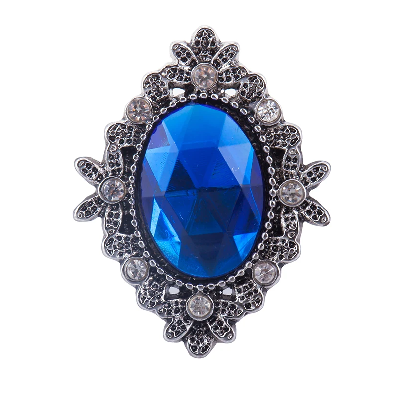 New big blue rhinestone sun flower 18mm snap button snaps jewelry fit bracelets&ampbangles for women | Украшения и аксессуары