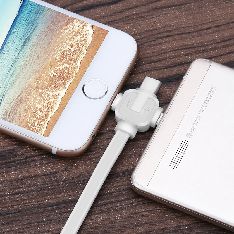 NOHON TPE 3 in 1 Lighting Charging&ampSync Data Cord For iPhone 7 8 6 Plus X Micro USB Type-C Fast Charge Xiaomi Charger Cables | Мобильные