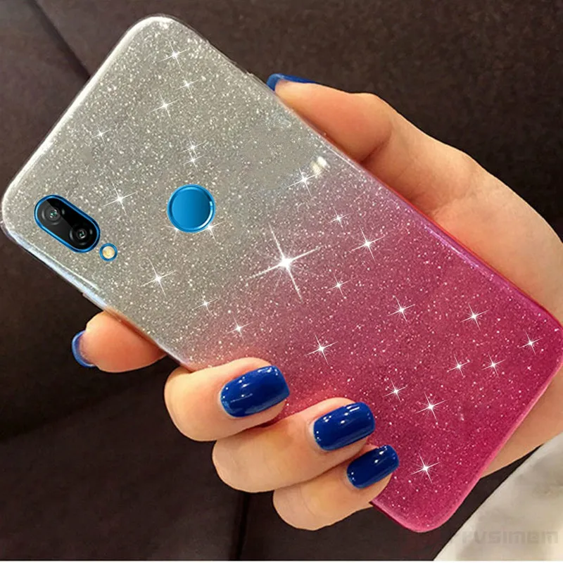 Pink Чехол с блестящим градиентом для спортивной камеры Xiao mi Pocophone F1 mi A1 A2 Lite Honor 8 Lite 5X 6X mi x 2 2S Red mi Note 4 4X 4A 5A 5 Plus 6A 6 Pro S2 крышка - Цвет: Pink