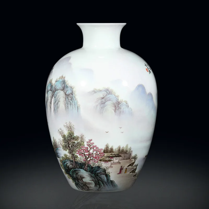 Цзиндэчжэнь чистая ручная роспись облако и туман ландшафт яичная раковина