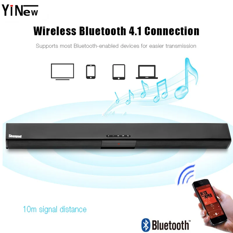 20 Вт звуковая панель Bluetooth Саундбар колонка двойной сабвуфер динамик домашний