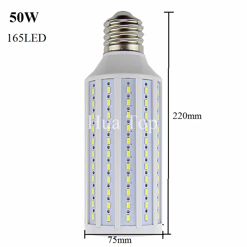 Светодиодсветильник лампа E40 5730 SMD 50 Вт 165 Светодиодный для кукурузы высокая