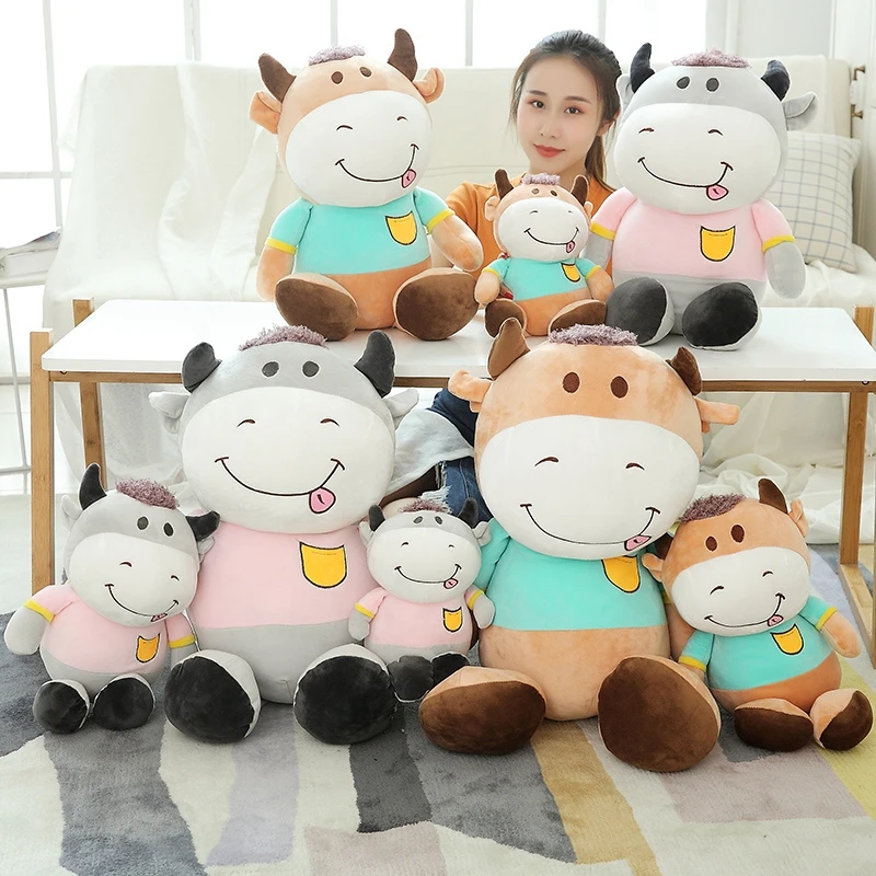 Милая корова плюшевая игрушка счастливый теленок плюшевые животные кукла