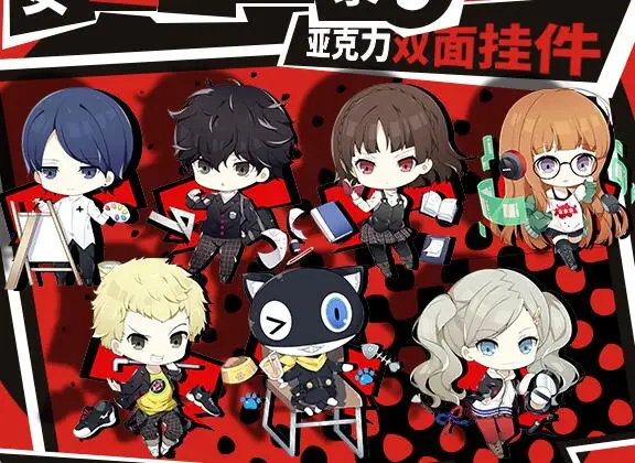 Фото Persona 5 брелки для сумки Persona5 Джокер пантера череп лиса Акира Курусу королева