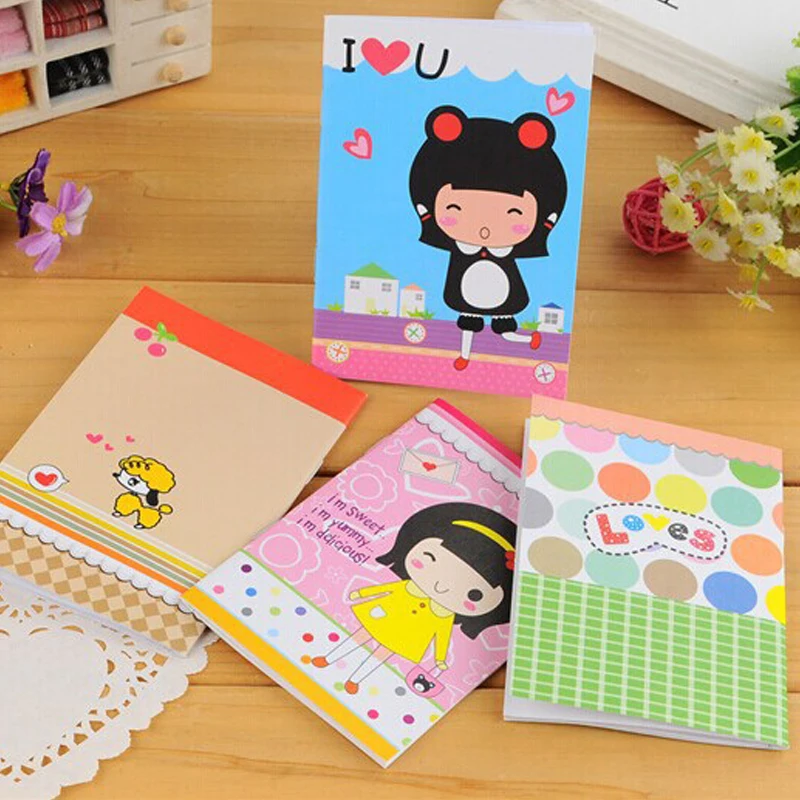 5 pcs South Korean creative stationery roaming four seasons cute mini cartoon student prizes 12.5*9cm notebook random color | Канцтовары